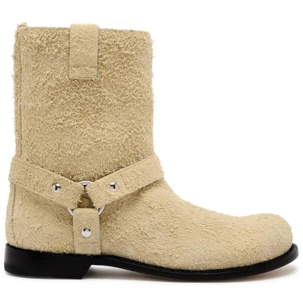 Loewe Suede Biker Boot | Oat Milk 38